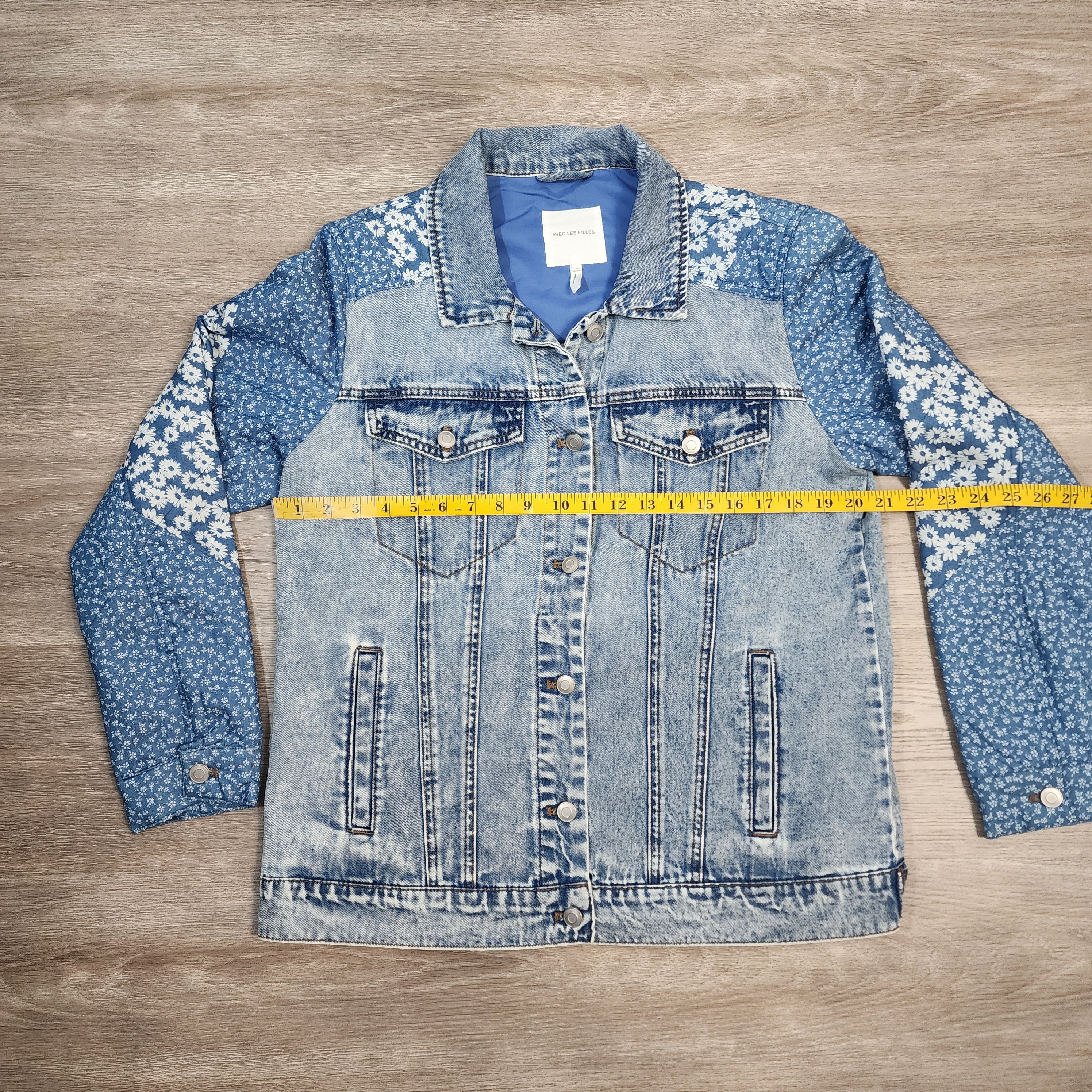 Avec Les Filles Mixed Media Denim Jacket — Size L