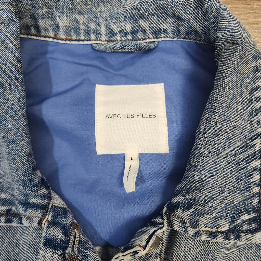 Avec Les Filles Mixed Media Denim Jacket — Size L