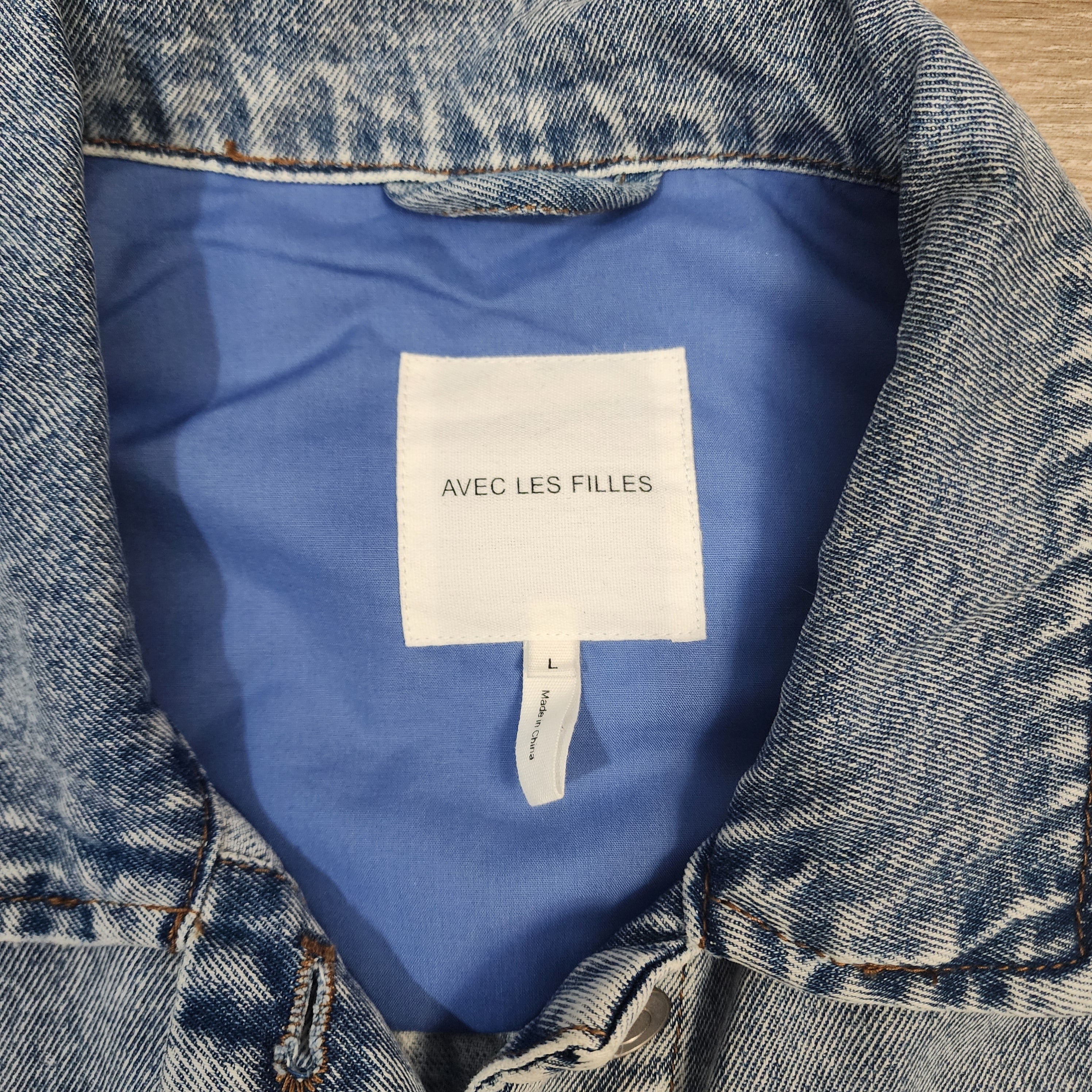 Avec Les Filles Mixed Media Denim Jacket — Size L