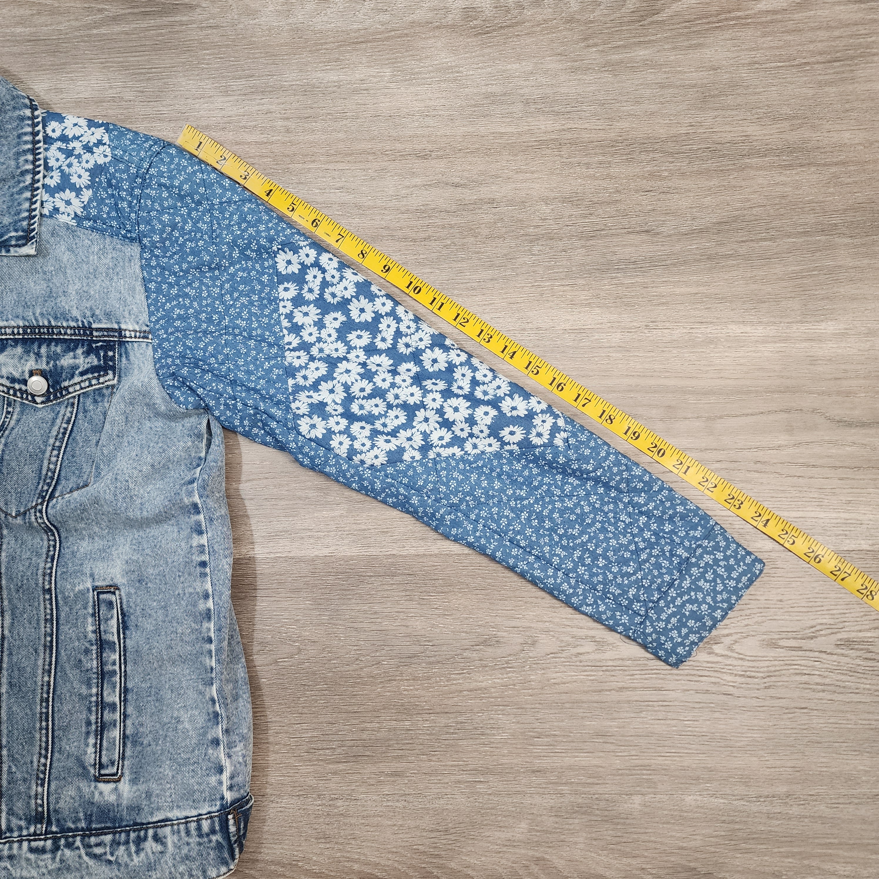 Avec Les Filles Mixed Media Denim Jacket — Size L