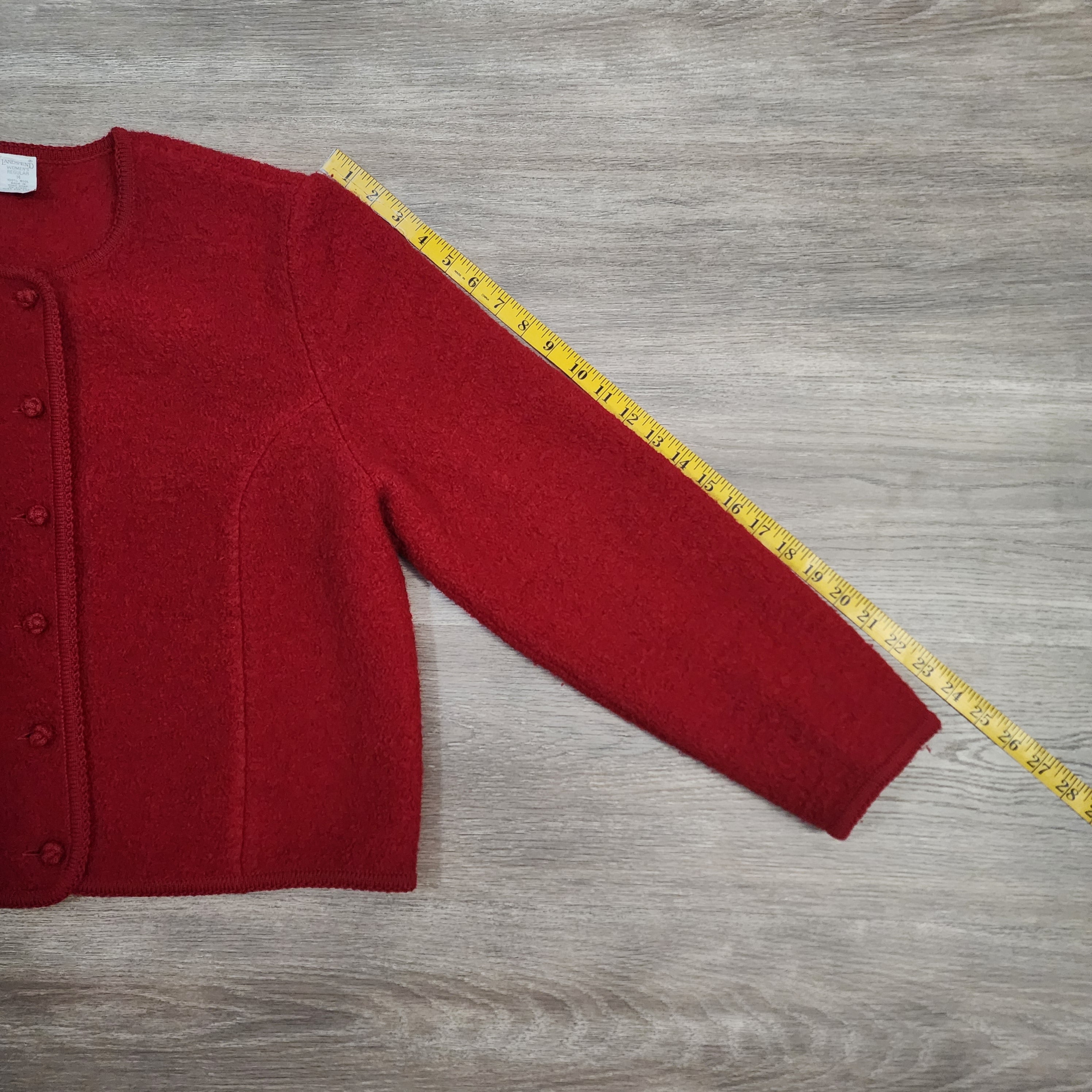 Lands' End Vintage 100% Wool Cardigan – Size 14