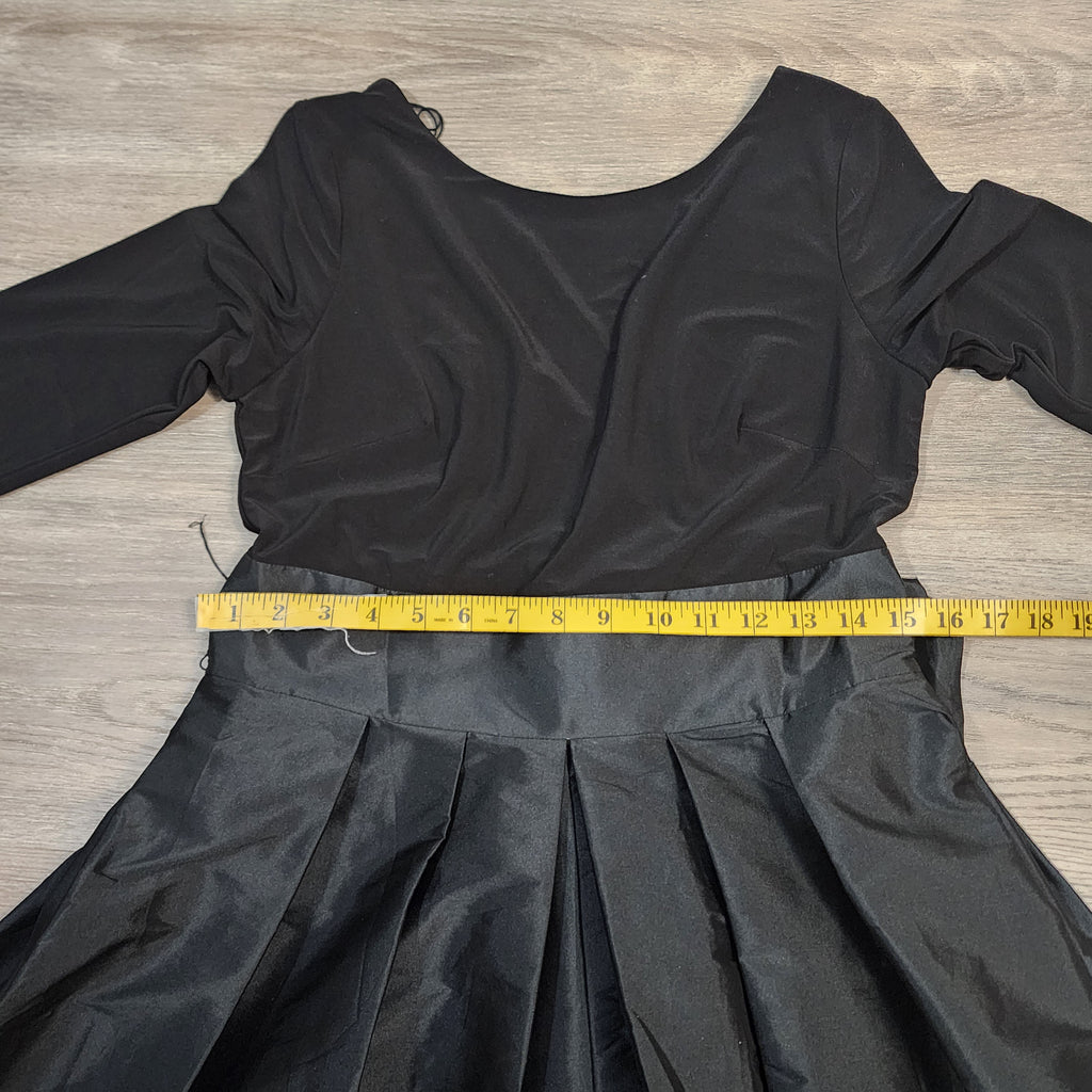 Adrianna Papell Black Taffeta Bow Dress | Size 6