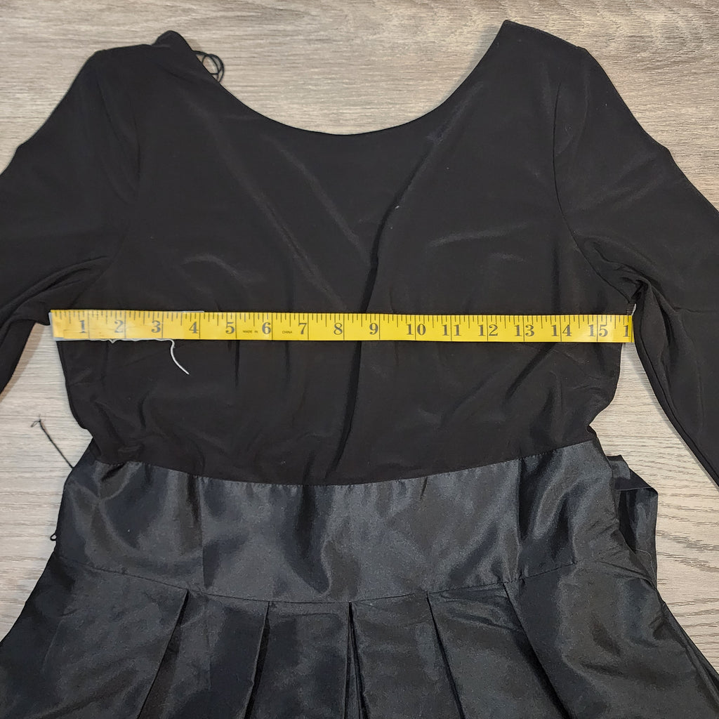 Adrianna Papell Black Taffeta Bow Dress | Size 6