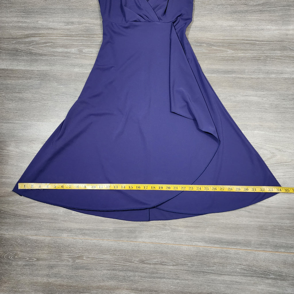 Bisou Bisou Purple Wrap-Style Dress – Size 4