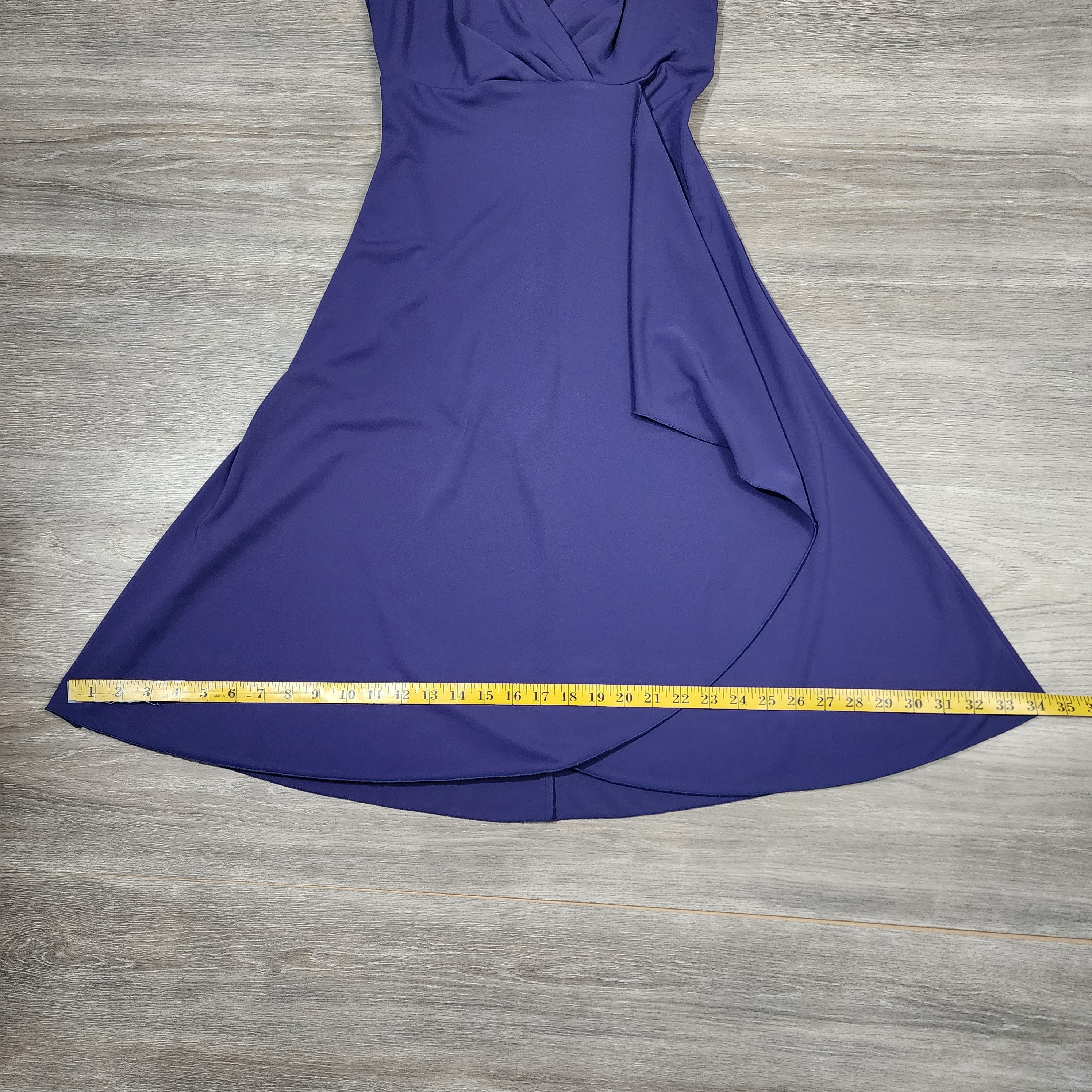 Bisou Bisou Purple Wrap-Style Dress – Size 4