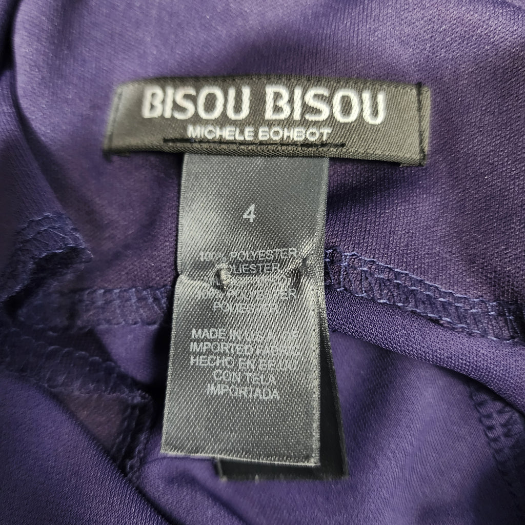 Bisou Bisou Purple Wrap-Style Dress – Size 4