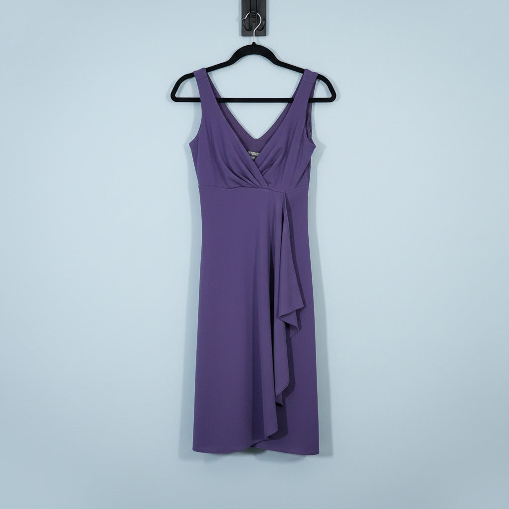 Bisou Bisou Purple Wrap-Style Dress – Size 4