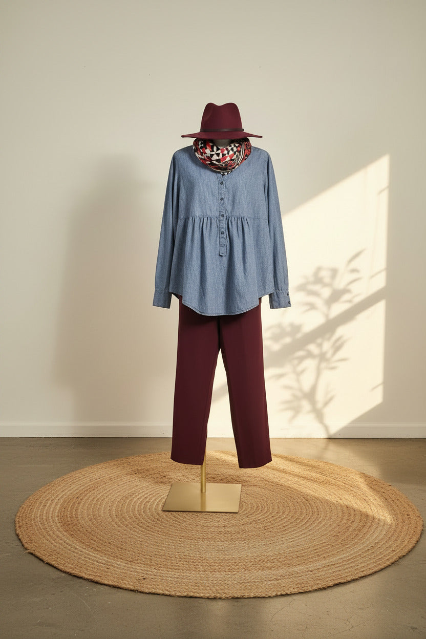 Roz & Ali Burgundy Cropped Dress Pants – Plus Size 20