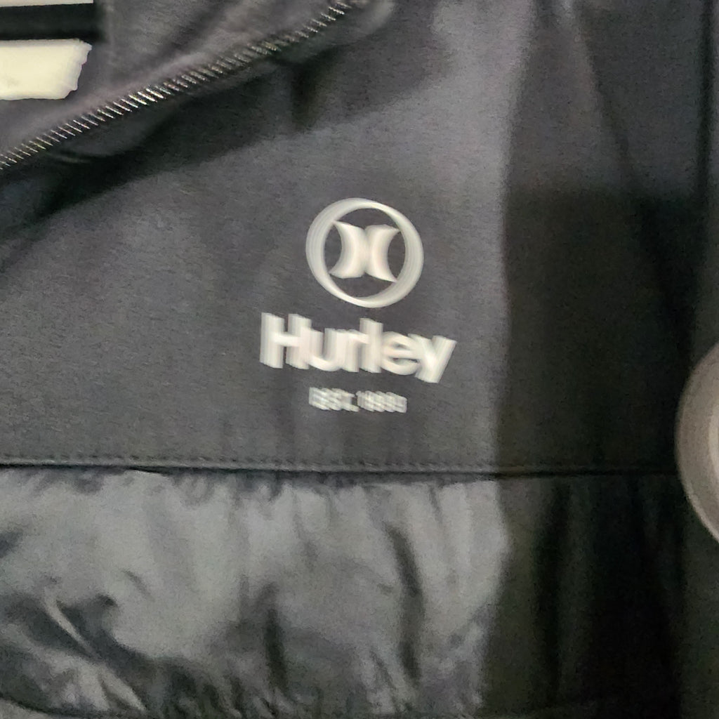 Hurley Men's XXL Black Hooded Hybrid Softshell Quilted Puffer Full Zip Jacket